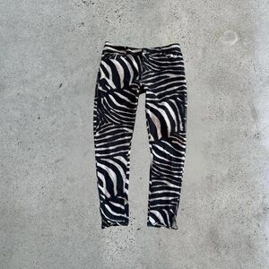 Denim & Supply Ralph Lauren Black and Cream Zebra-Print Skinny Jeans